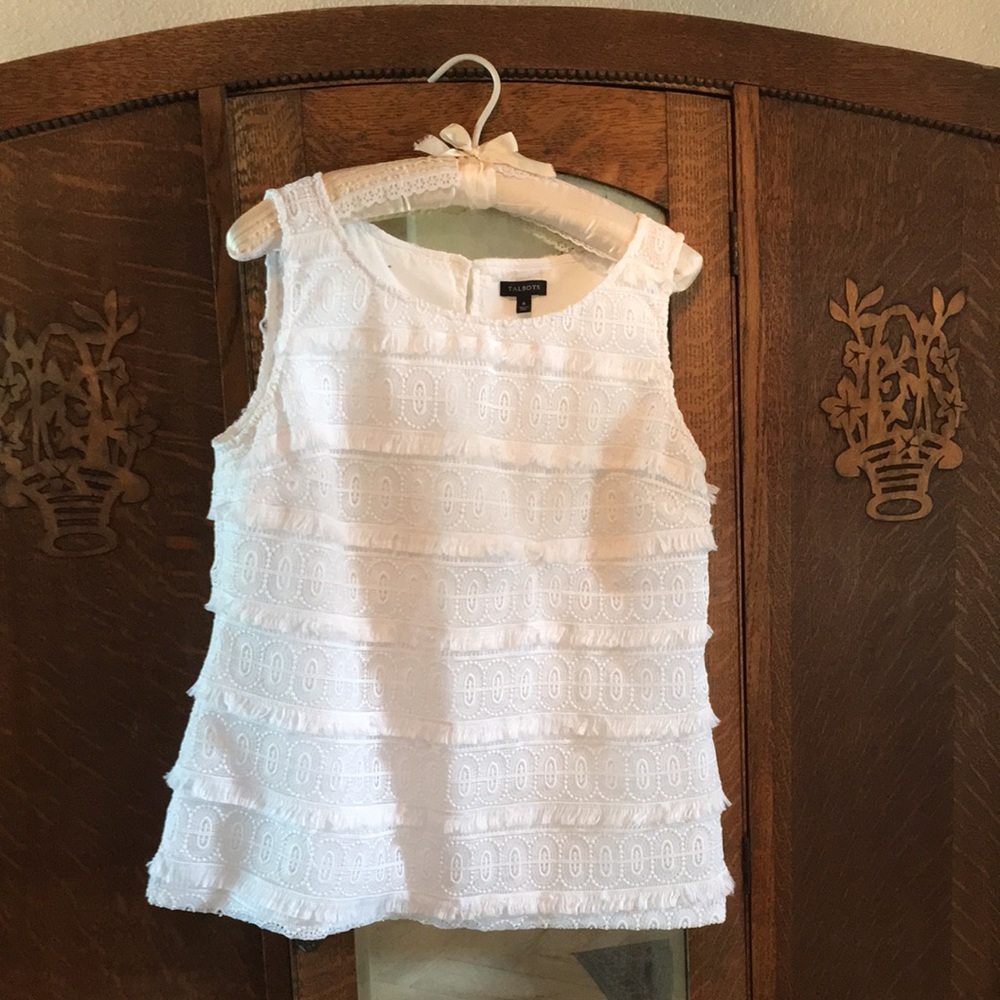 White eyelet shirt
